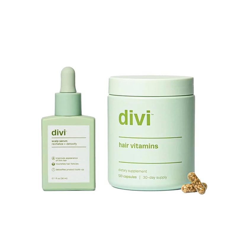 Divi Healthy Hair Bundle Scalp Serum 1 fl oz and Hair Vitamins 30Day Supply